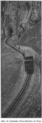 Abb. 54. Zahnbahn Glion-Rochers de Naye.