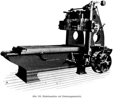 Abb. 110. Hobelmaschine mit Zahnstangenantrieb.