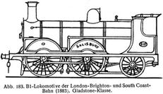 Abb. 183. B 1-Lokomotive der London-Brighton- und South Coast-Bahn (1883). Gladstone-Klasse.