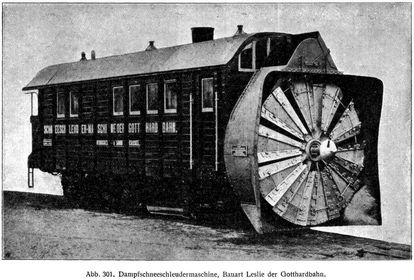 Abb. 301. Dampfschneeschleudermaschine, Bauart Leslie der Gotthardbahn.
